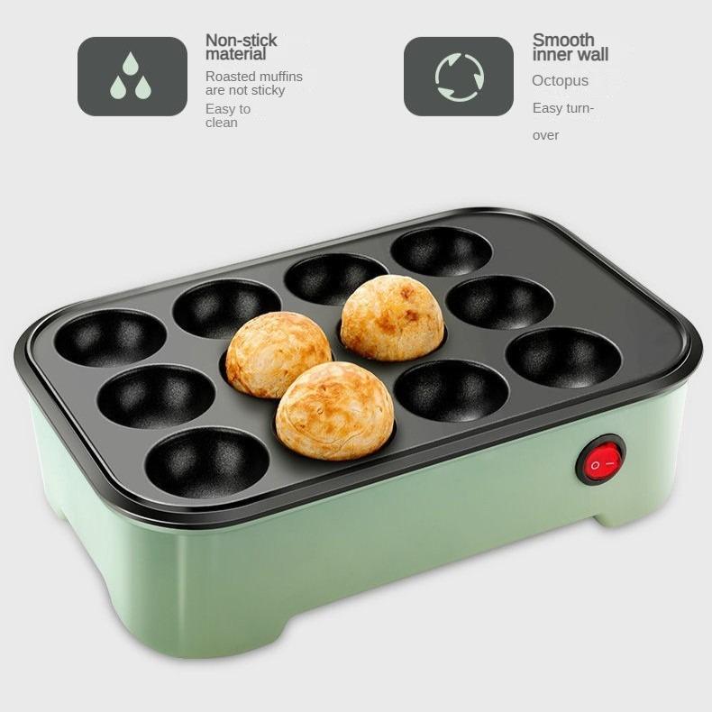 220 V 12 otvorů Pečicí stroj Chibi Maruko Elektrický výrobník Takoyaki pro domácnost Grilovací pánev na kuličky chobotnice Profesionální nástroje na vaření