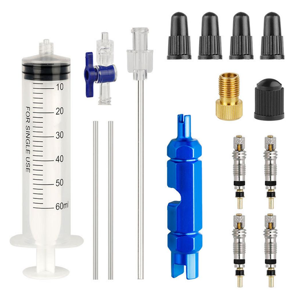 Road Bike Tire Repair Kits Mountain Bike Tubeless Tyre Sealant Syringe 60ml Bicycle Tire Fluid Injection Tool Enduring