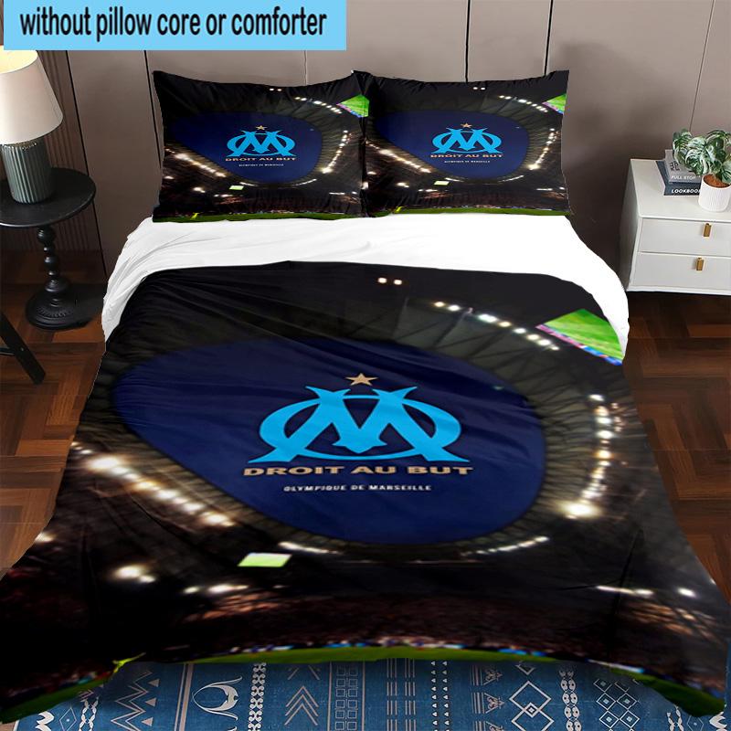 3pcs Mar-seille With Pride Emblem Printed Bedding Set Duvet Cover Closure Includes 1 Duvet Cover & 2 Pillowcases Bedding Sets Home Decor Gifts