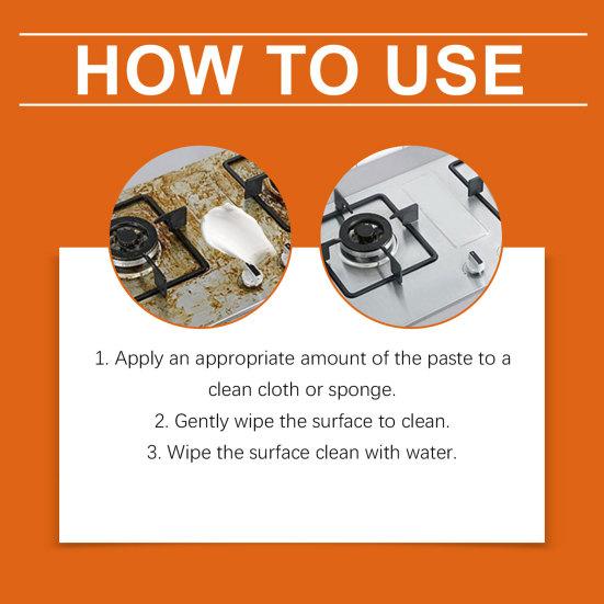 Deep Cleaning Polishing Paste, Multi-Purpose Coconut Oil Based Solid Paste for Stainless Steel Copper Furniture Kitchen Surfaces Natural Fragrance