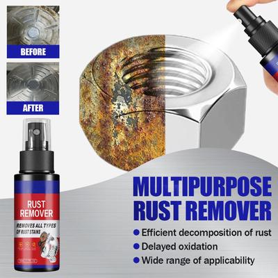 Car Rust Remover Spray Metal Detailing Iron Dissolver Stain Cleaner Auto Polishing Care for Tools Machinery Vehicles Motorcycle