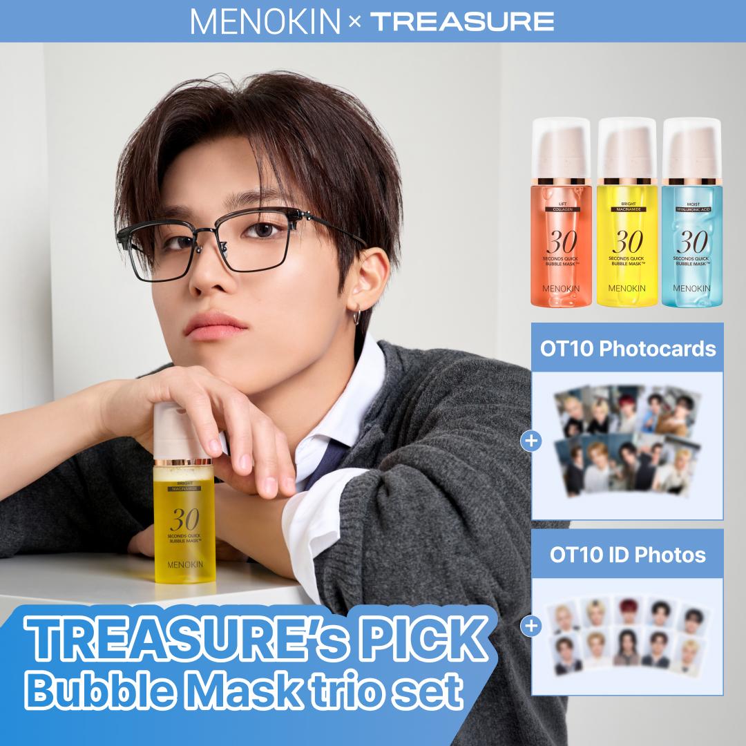 [TREASURE X MENOKIN] 30-Sec Bubble Mask Trio Set + OT10 Photocards & ID Photos (Limited Edition)