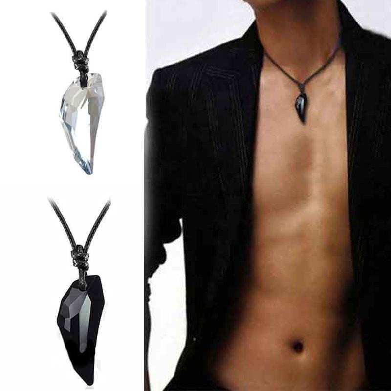 Tooth Wolf Shape Pendant Necklace Transparent Solid Color Decoration Jewelry