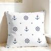 Nordic Dark Blue Nautical Collection Pillow Cover  Vintage Pillow Case For Sofa Couch Bed Living Room  Cushion Cover Gift Idea