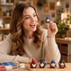 3D Beaded Bird Gnome DIY Kit 4-Piece Set Includes Step-by-Step Instructions Materials and Tools for Crafting Detailed Miniature Gnome Figures