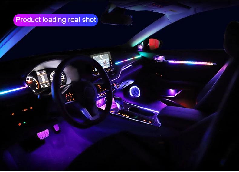 Colorful Car Interior LED Ambient Light: Flowing Acrylic Light Strip for Dashboard