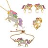 Unicorn Necklace Bracelet Earrings Ring Set Accessory Set