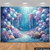 Underwater Ocean Theme Party Background Fabric Suitable for Mermaid Wall Decorations Indoors or Outdoors 2D Flat Design