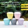 180ml Folding Cups with Lid Portable Teacup Fashion Collapsible Travel Cups  for Outdoor