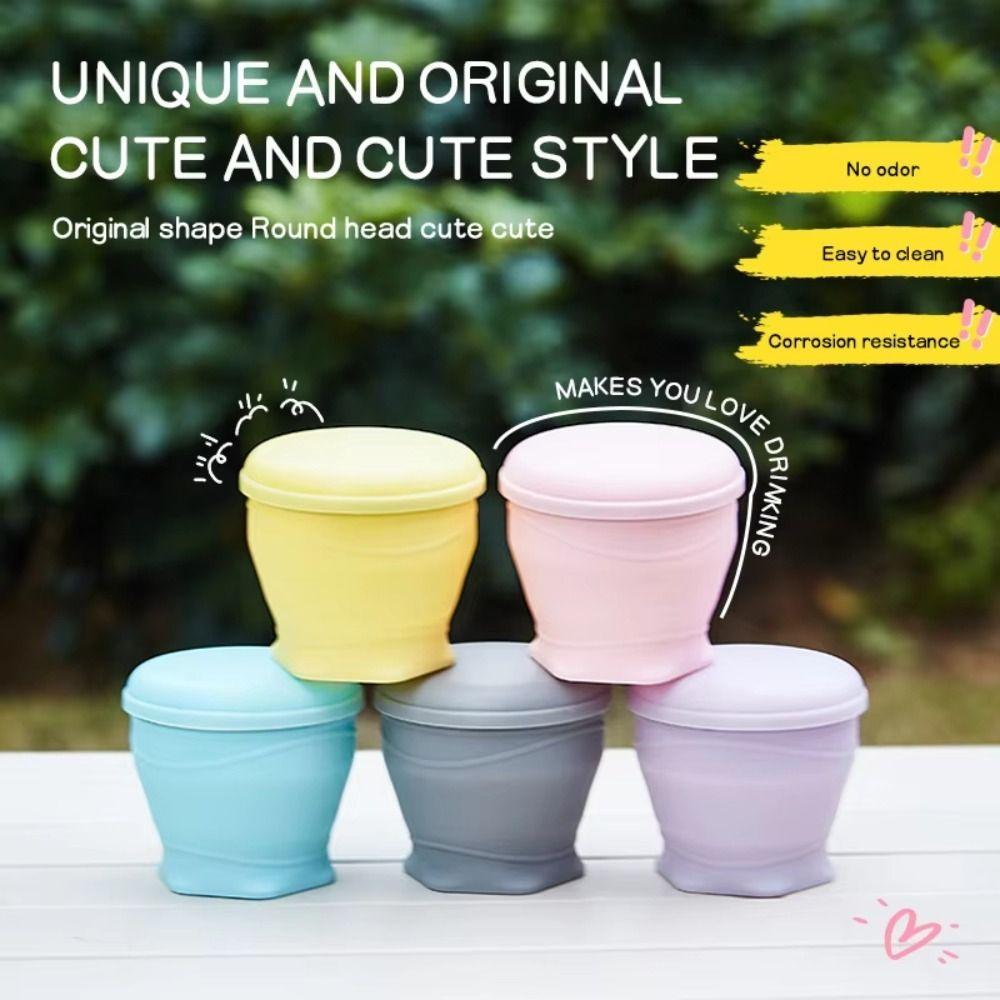 180ml Folding Cups with Lid Portable Teacup Fashion Collapsible Travel Cups  for Outdoor