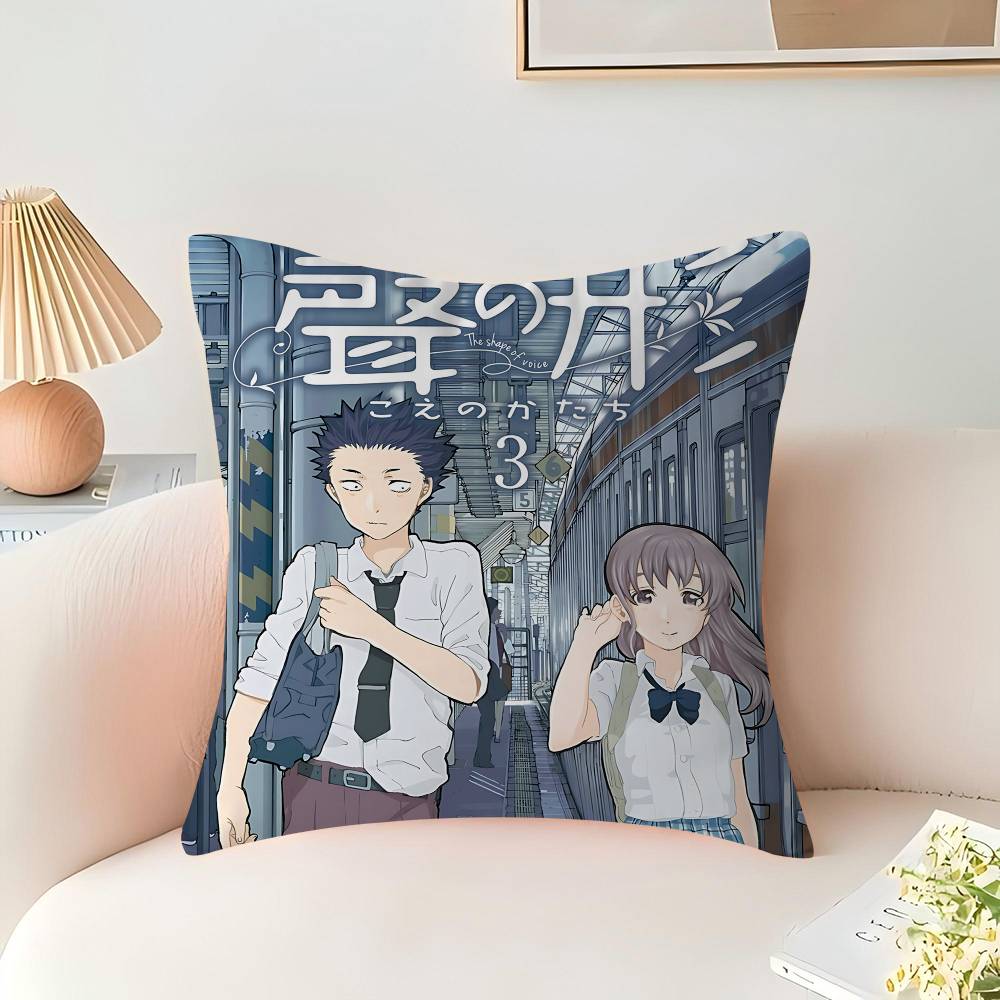 

Аниме А-А Тихий голос Стич Счастливый Дракон наволочка чехол на подушку для дивана украшение дома комнаты детский подарок 16x16Inch