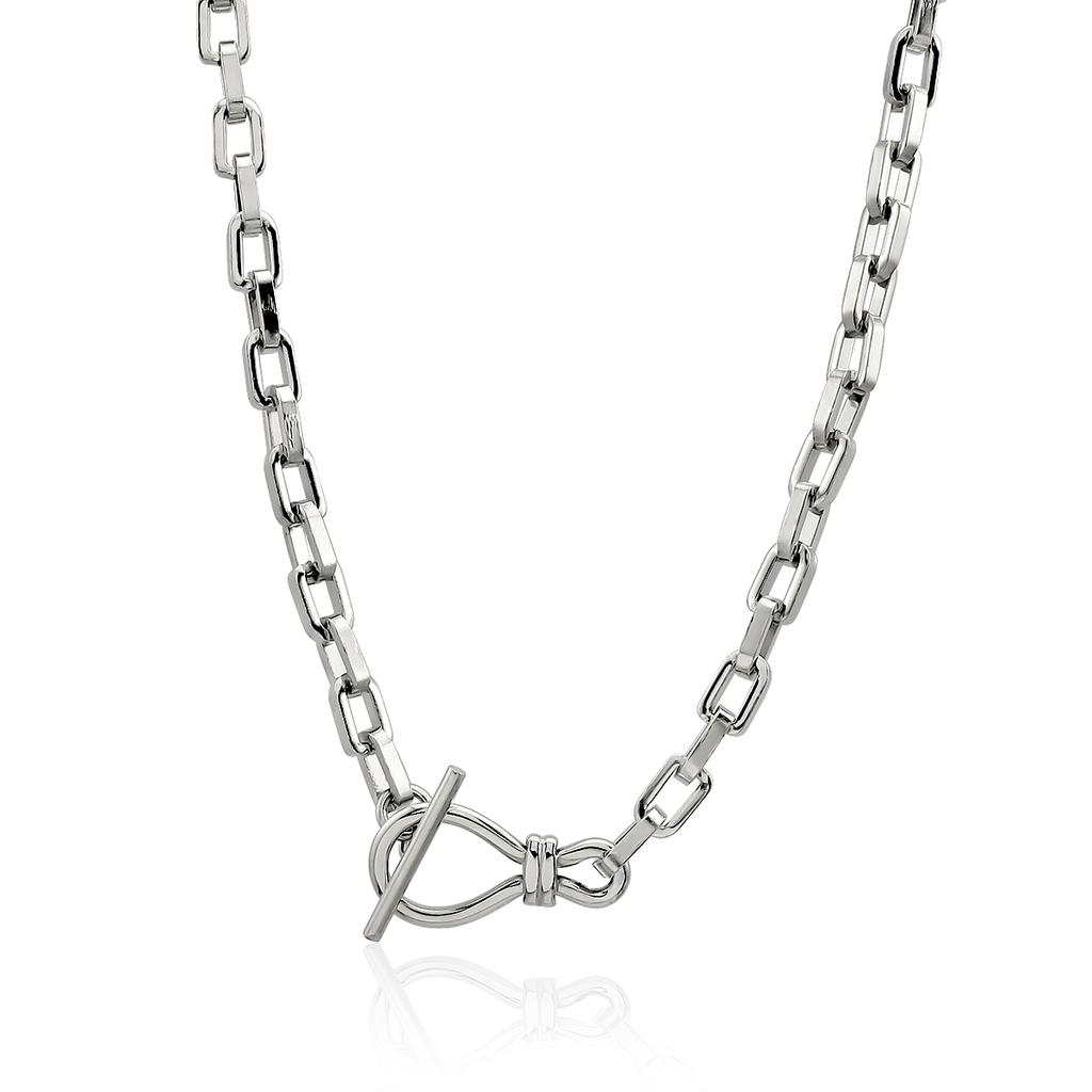 Minimalist 18K Gold Plated Stainless Steel Collarbone Paperclip Herringbone Chain OT Buckle Bracetel Necklace Jewelry
