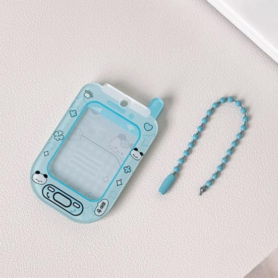Acrylic Mini Card Holder Cute Cartoon Phone Badge for ID Photos Keychain Display Hard Protective Sleeve for School Office & Collectibles
