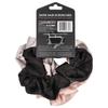 Satin Hair Scrunchie, Extra Large, Blusher, Grey and Black, 3 Pack