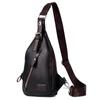 PU-Leder-Herren-Brusttasche, multifunktionale Einzelgurt-Anti-Diebstahl-Brusttasche mit verstellbarem Schultergurt, Messenger-Tasche
