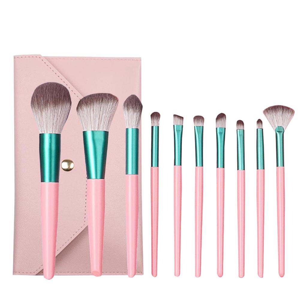 Derpilo Makeup Brush 10 with Cosmetic Storage and Premium Wood Premium Fiber Makeup Eyeshadow Concealer Nose Shadow Everyday Makeup Suitable for