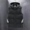 Men's Oversized Hooded Down Cotton Vest - Thick, Warm, Sleeveless Jacket