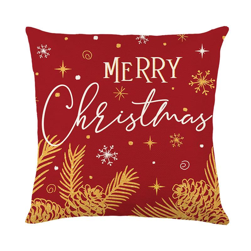 Pillowcase Christmas Print Sofa Decorative Cushion Cover Living Room and Bedroom Pillow Cover Festival Gift