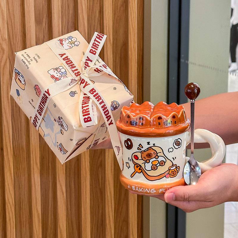 Give Girlfriends Birthday Gifts, Cute Cakes, Cat Water Cups, High-end Souvenirs, Ceramic Mugs, Practical Gift Boxes.