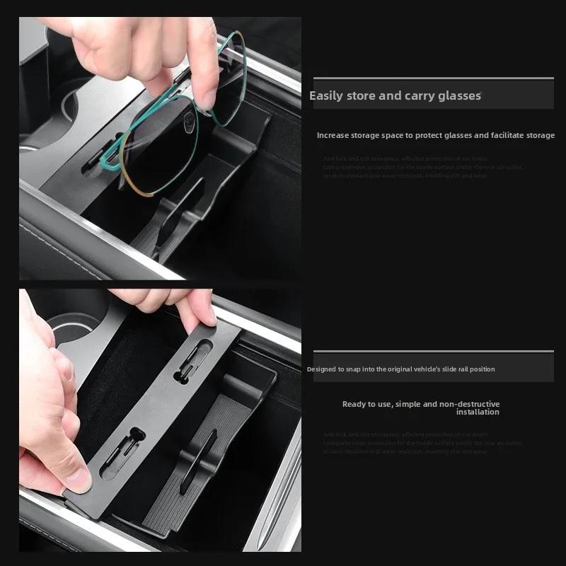 Sticker For Tesla Model Y 2024 Car Center Console Eyeglass Case Storage Box Tesla Car Storage Accessories Car Modification T