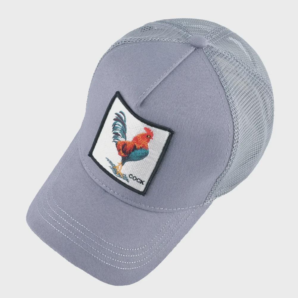 European & American Retro Cotton Embroidered Animal Mesh Baseball Cap