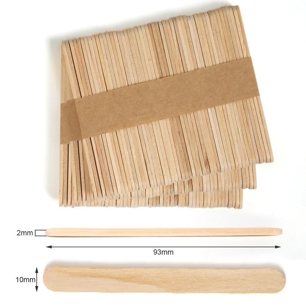 50pcs/100pcs Ice Cream Popsicle Sticks Natural Wooden Sticks Ice Cream Spoon Hand Crafts Art Ice Cream Lolly Cake Tools