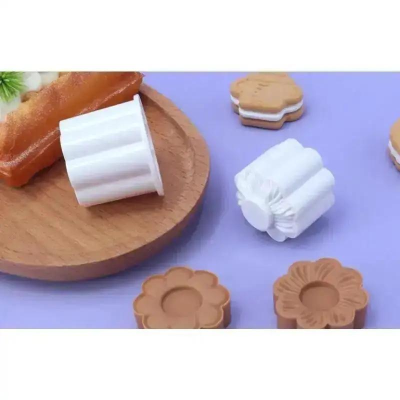 Pressable Fondant Stamp New Year Cake Decor Baking Supplies Chocolate Sandwich Cookies Flowers Cookie Cutter Biscuit Mould
