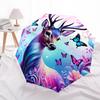1pc Fantasy Deer with Butterflies Umbrella with Plastic Handle,Suitable for All Seasons Home Travel Outdoor UmbrellaDD007