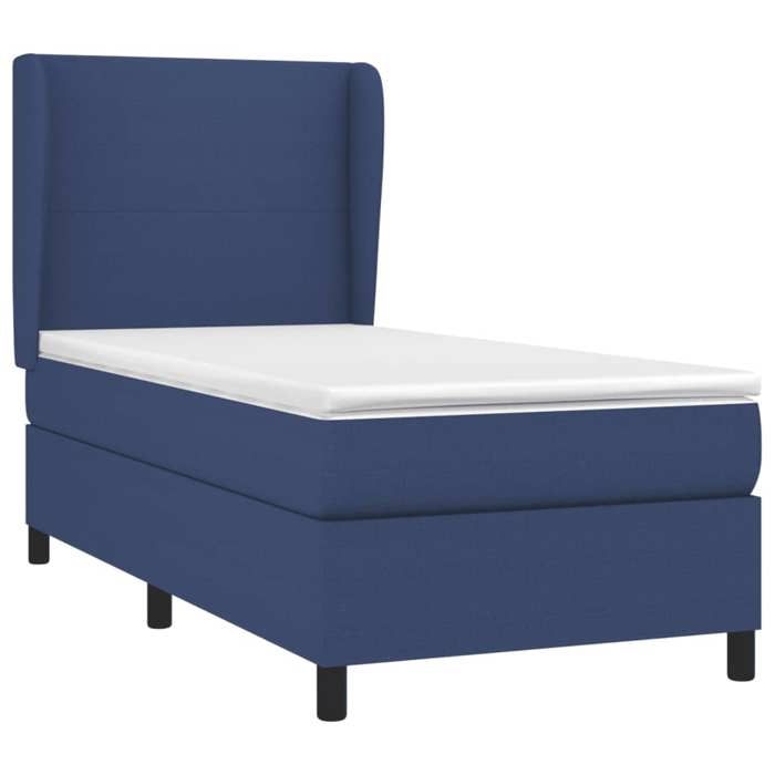 VidaXL Lit à sommier tapissier avec matelas Bleu 80x200 cm Tissu - Modèle 3127763