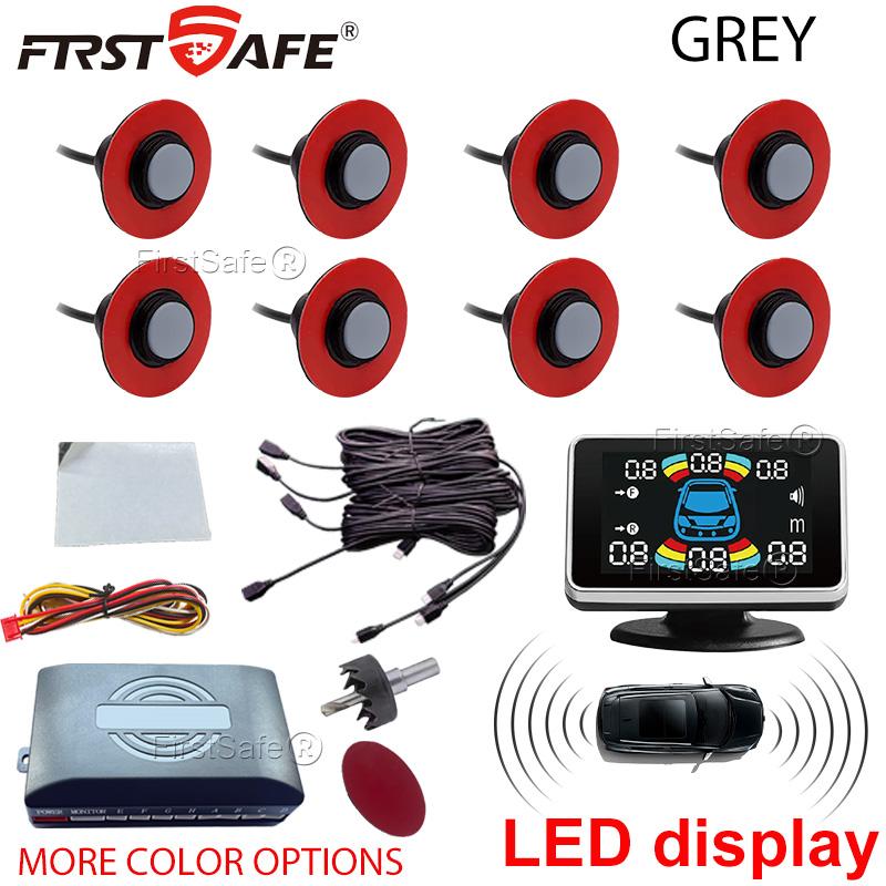 12V16.5mm Parking Sensor Kit 6/8 Sensor Buzzer Reverse Radar Sound Alarm Indicator Probe System