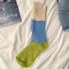 Women Men Ripped Destroyed Crew Socks Harajuku Personality Hollow-Out Holes Tassel Colorblock Cotton Calf High Socks