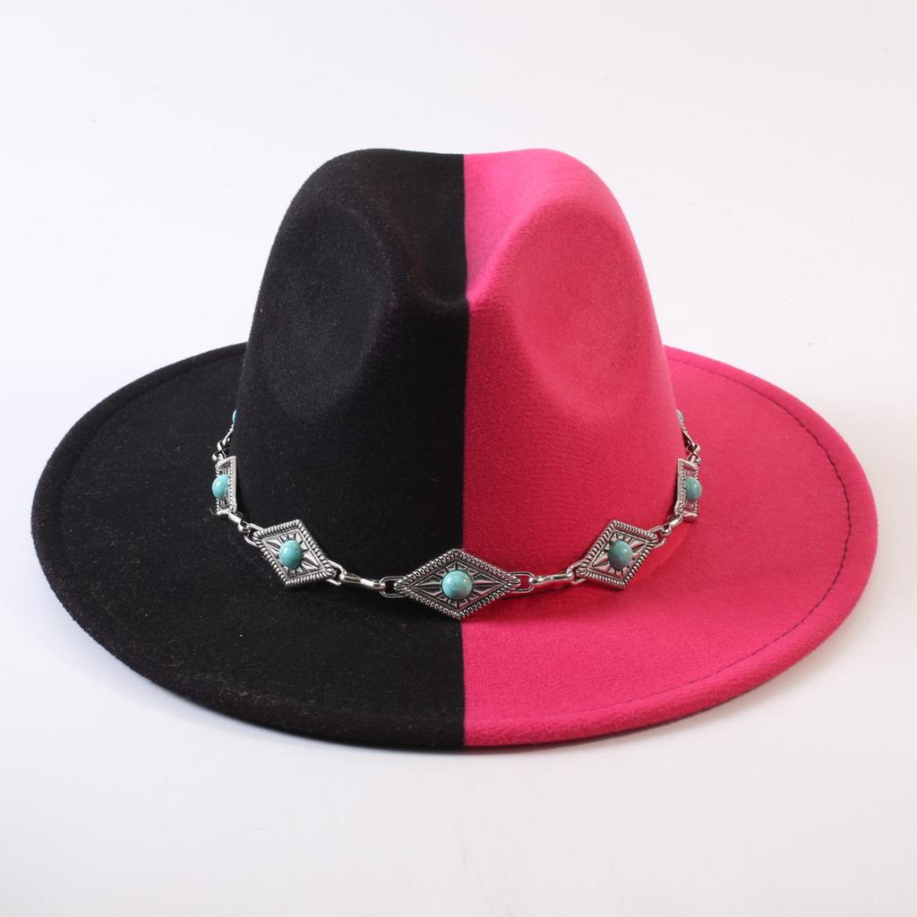 Popular European and American Classic Double-color Wide-brimmed Top Hat Men's and Women's Fashion OL Style Cowboy Hat Jazz Hat