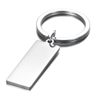 Porte-clés personnalisé en acier inoxydable - Finition brillante, Personnalisable avec logo gravé au laser, Parfait comme cadeau promotionnel ou petit cadeau.