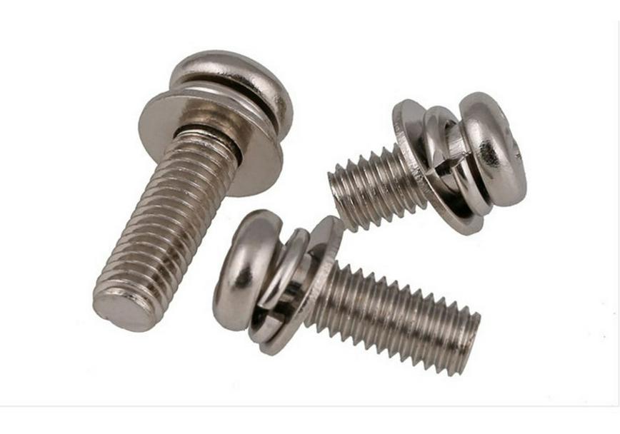Nickel-Plated Phillips Pan Head Screw with Spring Washer Combo M2-M5