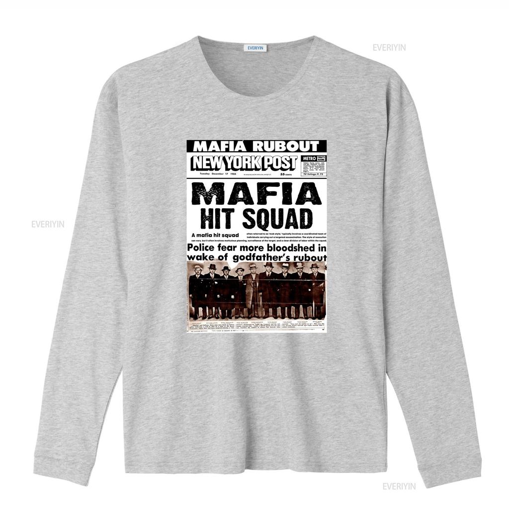 Gangster Mafia Hit Squad Tričko Městský Hip Hop Styl pro Mafie Nadšence vintage Vyprané Ležérní Streetwear Stylové Unisex Měkké