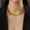 DIEYURO 316L Stainless Steel Gold Beads Thick Chain Necklace Bracelet For Women Girl New Trend Non-fading Jewelry Set