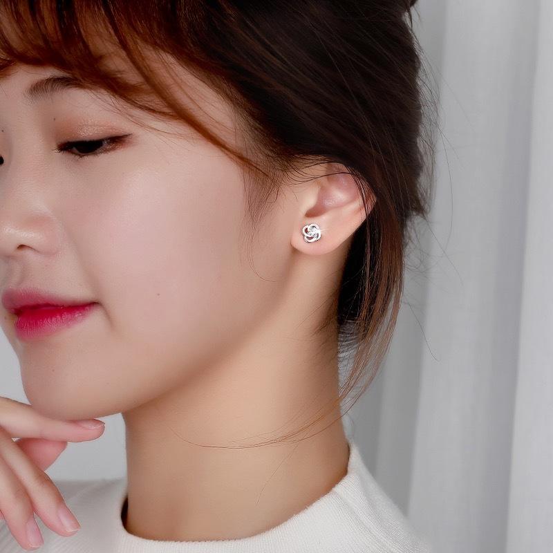 Glücksklee Ohrstecker Damen S999 Reinsilber Personalisiert Anmutige und Wilde Ohrringe Sommer Klassischer Stil Ohrringe