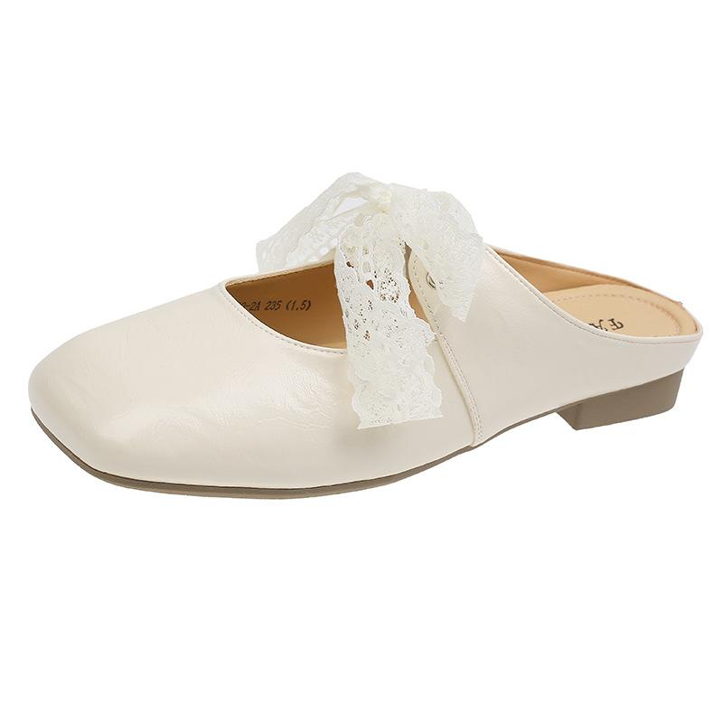 

Fashion Slippers Women Summer Shoes Cover Toe Square heel Block Mary Janes Shoes Women flip flop Outdoor Ladies Slides Square heel Cover 35 бежевый