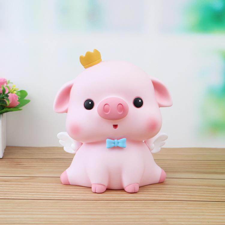 Korean Cute Pig Children's Money Box | Internet Celebrity Cartoon Drop-Proof Silicone Piggy Bank Ornament