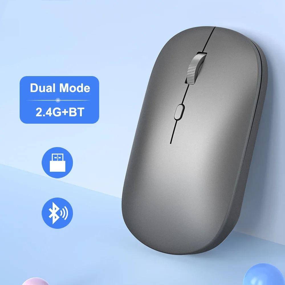 Belaidė pelė su Bluetooth suderinama pelė 2.4G dviejų režimų ergonomiškos kompiuterinės pelės nešiojamam kompiuteriui, iPad planšetiniam kompiuteriui, biuro, žaidimų pelė