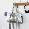 New Glossy Design  Fashionable and Versatile Large Capacity Silver One-shoulder Crossbody Sports Bag Travel Bag Duffel Bag