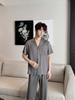 Ice Silk Pajamas Men's Chinese New Year Summer Long Short-sleeved Loose High-end Printed Loungewear Can Be Worn Outside