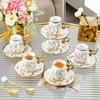 6 Cups 6 Saucers Ceramic Light Luxury Coffee Cup European High-end Exquisite British Cup and Saucer Tea Set