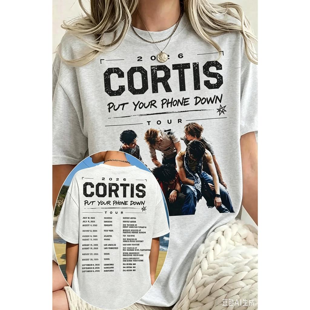 Cortis Wereldtournee Grafisch T-shirt Heren Dames Oversized Streetwear Y2k Ronde Hals Korte Mouw Puur Katoen Harajuku Hoge Kwaliteit Vrouwen Mannen Kleding