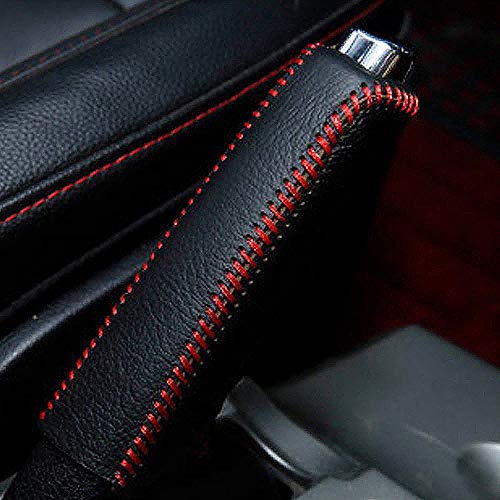 YFFSFDC Genuine Leather Handbrake Cover, Universal Leather Cover, Leather Protection, Stain Prevention, Elegant, High Quality, Easy Installation,