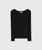 Lugkaeseuteu Ray Boat Neck Slim Knit_Black