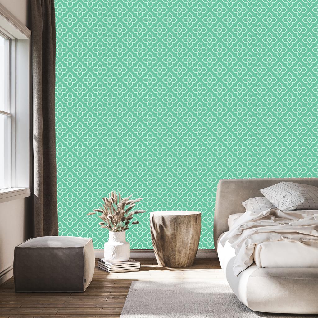 Geometric Sea Pattern Wallpaper for Living Room and Bedroom 50x1000