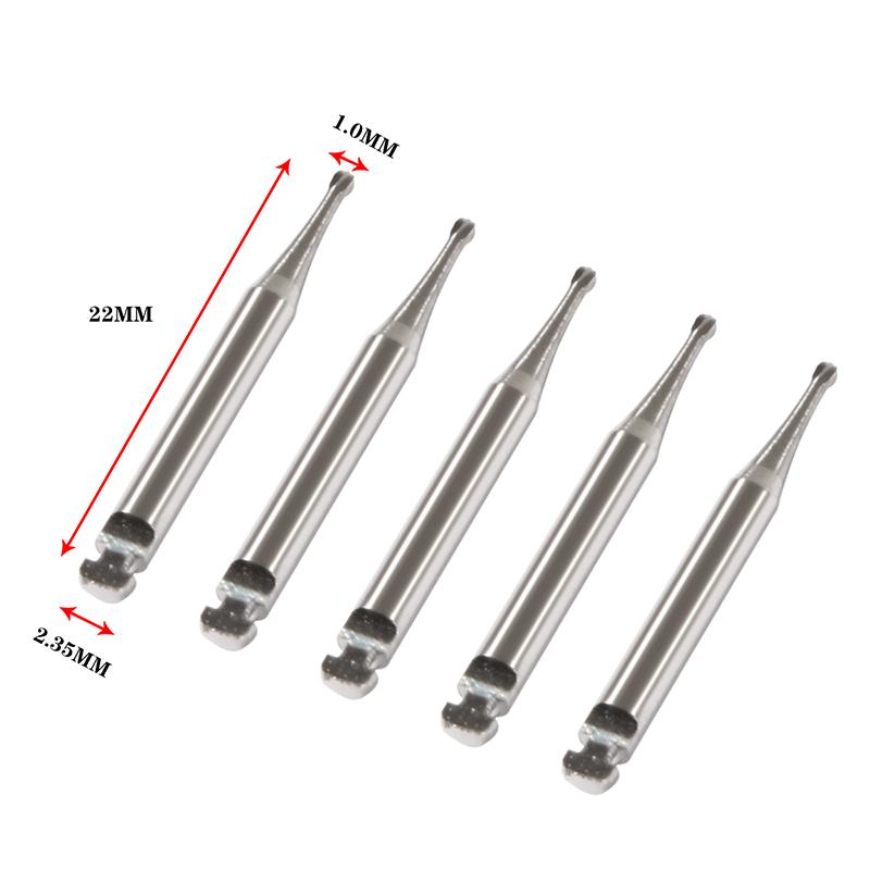 5Pcs/Box Dental Tungsten Carbide Burs Low Speed Round Ra Series For Dental Lab Or Clinic Shank Diameter 2.35Mm For Dentist