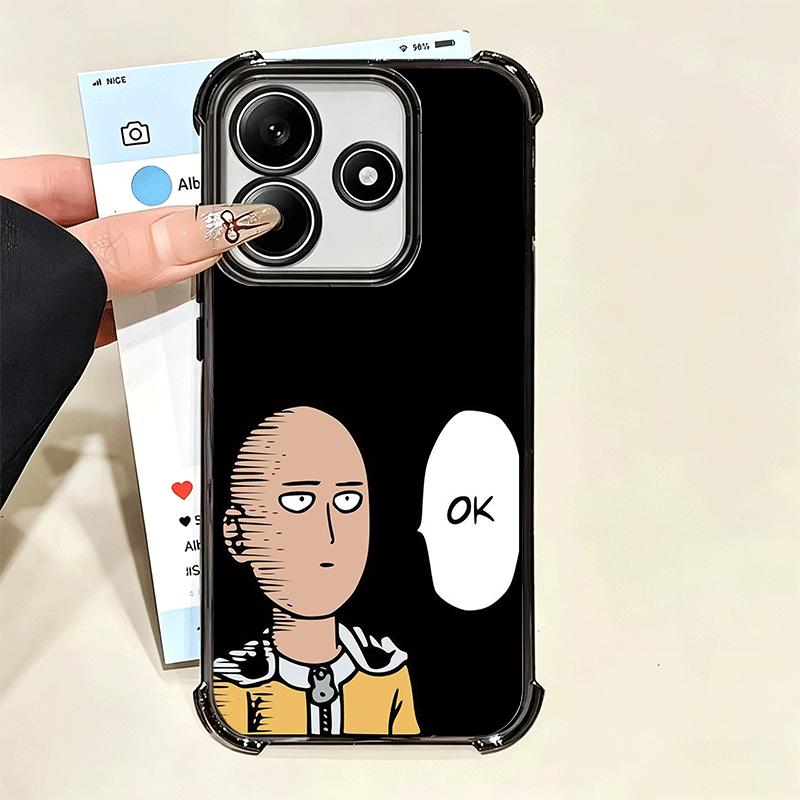 One P-Punch-Mans Saitama King Soft Phone Case For Xiaomi Poco X7 X8 Pro Max X6 X5 X3 F8 Ultra F7 M8 M7 M5S Redmi 15C 15A 15 14C