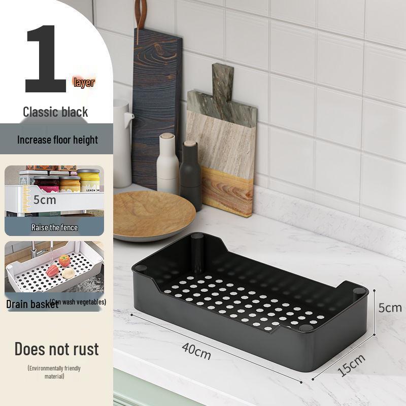 Multi-Layer Narrow Gap Floor-Standing Kitchen and Bathroom Storage Rack